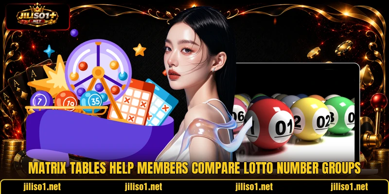 Matrix tables help members compare lotto number groups Matrix tables help members compare lotto number groups
